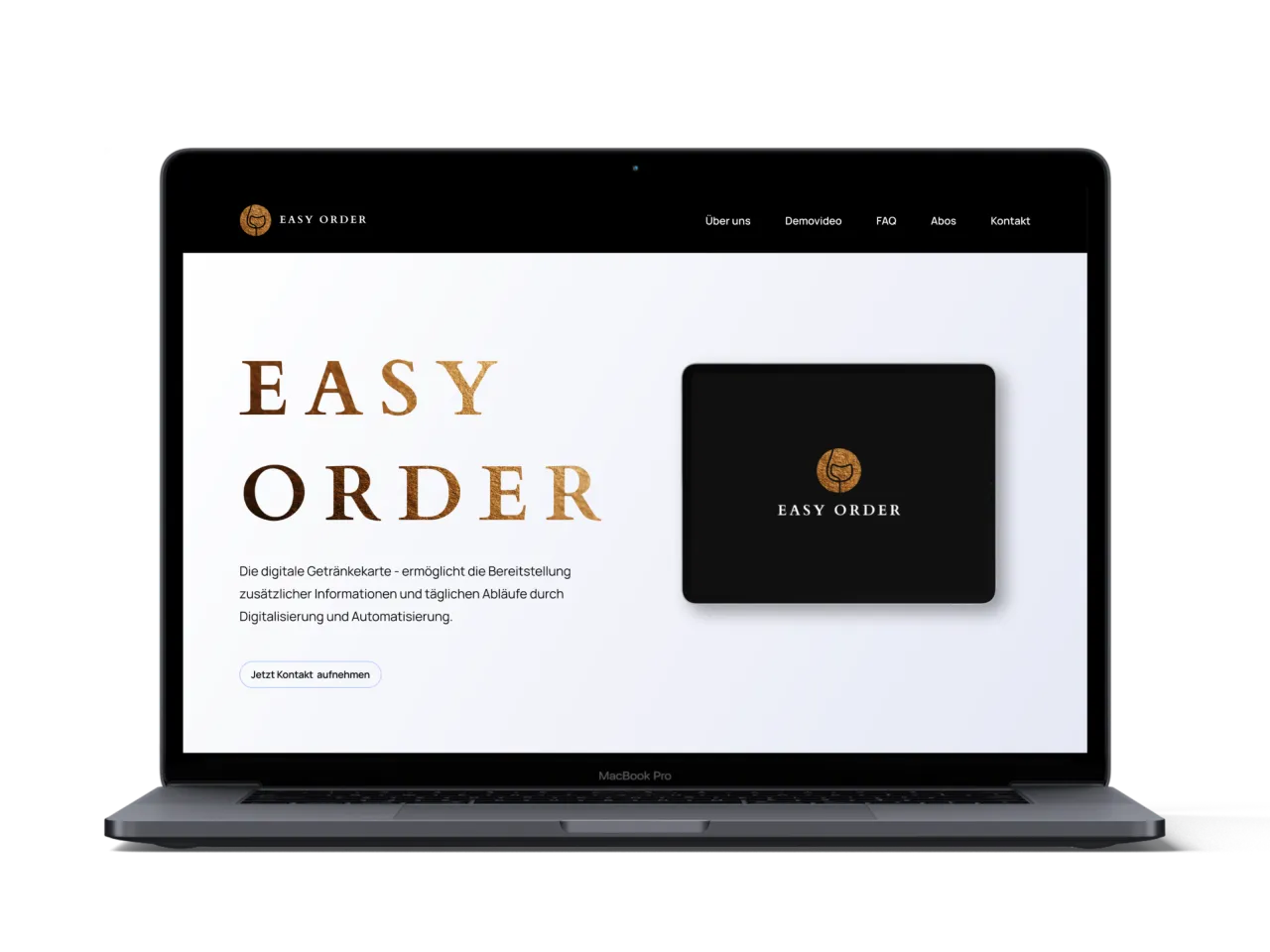 Mockup der Landingpage der Plattform