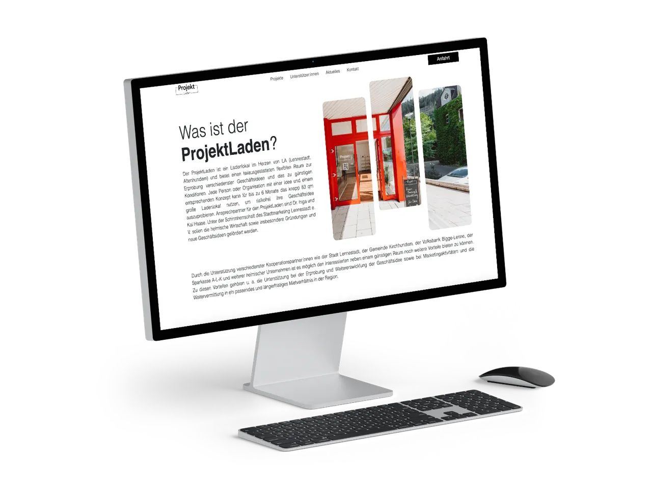 Mockup der Website auf einem iMac
